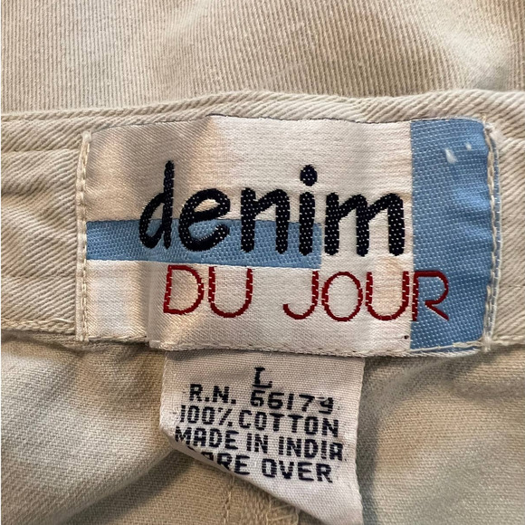 Denim Du Jour Midi Dress with Embroidered Sun Flowers and Side Slits Size Large - Picture 5 of 6